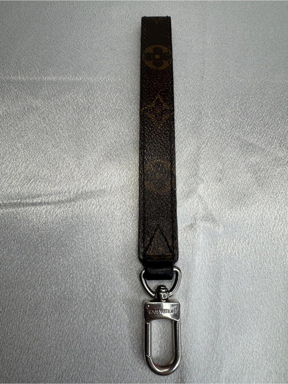 Louis Vuitton LV Brown Monogram Key Strap with Silver Hardware Unisex
